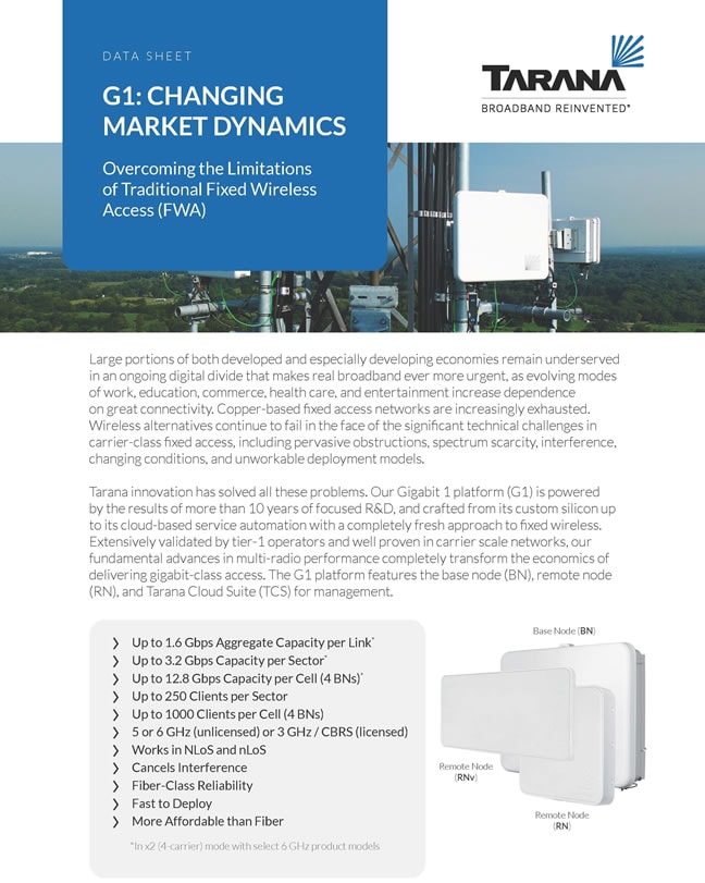 Tarana Wireless G1 Platform Overview