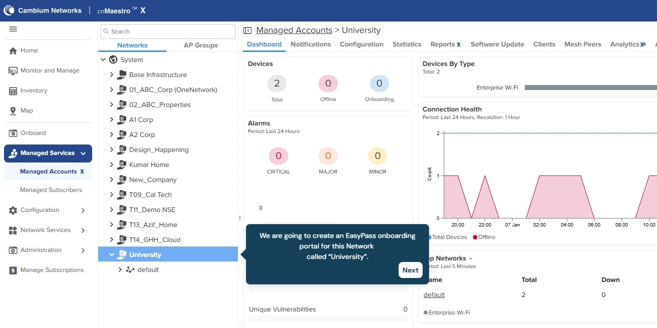Cambium Networks EasyPass Onboarding on cnMaestro
