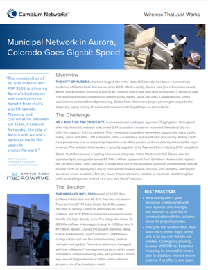 City of Aurora Colorado Case Study of Cambium Networks
